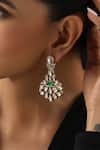Swabhimann_Gold Plated Stones Green Kundan Dangler Earrings _Online_at_Aza_Fashions