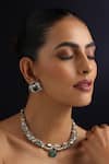 Swabhimann_Gold Plated Stones Emerald Hasli Necklace Set _Online_at_Aza_Fashions