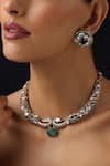 Buy_Swabhimann_Gold Plated Stones Emerald Hasli Necklace Set _Online_at_Aza_Fashions