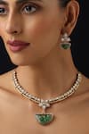 Buy_Swabhimann_Gold Plated Stones Emerald Hasli Necklace Set _Online_at_Aza_Fashions