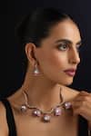 Buy_Swabhimann_Gold Plated Stones Ruby And Polki Hasli Necklace Set _at_Aza_Fashions