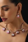 Buy_Swabhimann_Gold Plated Stones Ruby And Polki Hasli Necklace Set _Online_at_Aza_Fashions