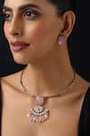 Buy_Swabhimann_Gold Plated Stones Pink Polki Hasli Necklace Set _Online_at_Aza_Fashions