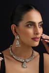 Buy_Swabhimann_Gold Plated Stones, Pearls Victorian Polki Hasli Necklace Set _at_Aza_Fashions