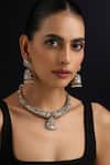Swabhimann_Gold Plated Stones, Pearls Victorian Polki Hasli Necklace Set _Online_at_Aza_Fashions