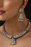 Buy_Swabhimann_Gold Plated Stones, Pearls Victorian Polki Hasli Necklace Set _Online_at_Aza_Fashions