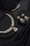 Shop_Swabhimann_Gold Plated Stones, Pearls Victorian Polki Hasli Necklace Set _Online_at_Aza_Fashions
