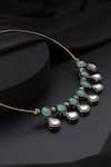 Swabhimann_Gold Plated Mint And Polki Hasli Necklace _Online_at_Aza_Fashions