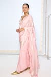 Ekaya Banaras_Pink Silk Zari Handwoven Blush Saree With Running Blouse _at_Aza_Fashions