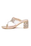Shop_Sole House_Gold Mirrors, Beads And Embellished Block Heels _at_Aza_Fashions