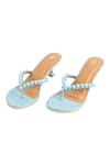 Buy_Preet Kaur_Blue Beads Ice Burano V Strap Heels _at_Aza_Fashions