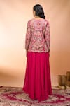 Shop_Alaya Advani_Fuchsia Silk Embroidery V-neck Top With Sharara _at_Aza_Fashions