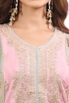 Buy Alaya Advani Pink Georgette Embroidery V-neck Flower Kurta Palazzo Set Online at Aza Fashions Buy_Alaya Advani_Pink Georgette Embroidery V-neck Flower Kurta Palazzo Set _Online_at_Aza_Fashions