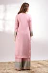 Shop Alaya Advani Pink Georgette Embroidery V-neck Flower Kurta Palazzo Set at Aza Fashions Shop_Alaya Advani_Pink Georgette Embroidery V-neck Flower Kurta Palazzo Set _at_Aza_Fashions