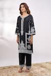 Buy Alaya Advani Black Georgette Embroidery, Cut Work V-neck Floral Kurta Pant Set Buy_Alaya Advani_Black Georgette Embroidery, Cut Work V-neck Floral Kurta Pant Set