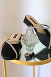 Shradha Hedau Footwear Couture_Black Rhinestones Ellen Satin Embellished Heels _Online_at_Aza_Fashions