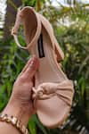 Buy_Shradha Hedau Footwear Couture_Beige Kiona Knot Detail Block Heels _Online_at_Aza_Fashions