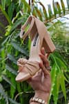 Buy_Shradha Hedau Footwear Couture_Beige Kiona Knot Detail Block Heels 