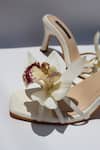 Buy Shradha Hedau Footwear Couture White Fabric Flowers Bianca Floral Embellished Strappy Heels Online at Aza Fashions Buy_Shradha Hedau Footwear Couture_White Fabric Flowers Bianca Floral Embellished Strappy Heels _Online_at_Aza_Fashions