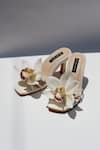Buy Shradha Hedau Footwear Couture White Fabric Flowers Bianca Floral Embellished Strappy Heels at Aza Fashions Buy_Shradha Hedau Footwear Couture_White Fabric Flowers Bianca Floral Embellished Strappy Heels _at_Aza_Fashions