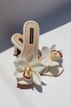 Shop Shradha Hedau Footwear Couture White Fabric Flowers Bianca Floral Embellished Strappy Heels Online at Aza Fashions Shop_Shradha Hedau Footwear Couture_White Fabric Flowers Bianca Floral Embellished Strappy Heels _Online_at_Aza_Fashions