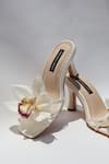 Shradha Hedau Footwear Couture White Fabric Flowers Bianca Floral Embellished Strappy Heels at Aza Fashions Shradha Hedau Footwear Couture_White Fabric Flowers Bianca Floral Embellished Strappy Heels _at_Aza_Fashions