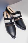 Buy_Shradha Hedau Footwear Couture_Black Ethel Two-tone Strappy Vegan Leather Mules _at_Aza_Fashions