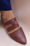 Buy_Shradha Hedau Footwear Couture_Tan Roana Vegan Leather Mules _Online_at_Aza_Fashions