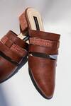 Shradha Hedau Footwear Couture_Tan Roana Vegan Leather Mules _at_Aza_Fashions