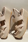 Buy_Shradha Hedau Footwear Couture_Beige Branwen Vegan Leather Braided Platform Wedges _at_Aza_Fashions