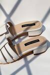 Shradha Hedau Footwear Couture_White Fay Multi-strap Block Heel Sandals _Online_at_Aza_Fashions
