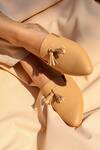 Buy_Shradha Hedau Footwear Couture_Beige Zana Tassel Detail Pointed Toe Mules _at_Aza_Fashions