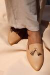 Buy_Shradha Hedau Footwear Couture_Beige Zana Tassel Detail Pointed Toe Mules _Online_at_Aza_Fashions