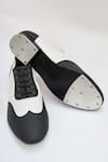 Buy_Shradha Hedau Footwear Couture_Black Conrad Two-tone Vegan Leather Tap Shoes _at_Aza_Fashions