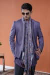 Shop_Philocaly_Purple Linen Rajneel Bandhgala With Pintuck Detail _at_Aza_Fashions