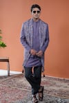 Buy_Philocaly_Purple Linen Rajneel Bandhgala With Pintuck Detail _Online_at_Aza_Fashions