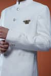 Shop_Philocaly_White Linen Dhaval Bandhgala With Pintucks _Online_at_Aza_Fashions
