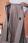 Buy_Philocaly_Brown Linen Mrinal Bandhgala With Flap Pockets _Online_at_Aza_Fashions