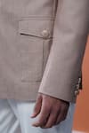 Shop_Philocaly_Brown Linen Mrinal Bandhgala With Flap Pockets _Online_at_Aza_Fashions