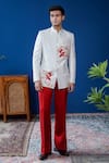 Buy_Philocaly_Off White Silk Embroidery Phoenix Bandhgala _at_Aza_Fashions