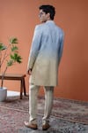 Shop_Philocaly_Blue Silk Embroidery Aurevia Ombre Geometric Sherwani _at_Aza_Fashions