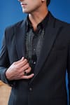 Shop_Philocaly_Black Wool Veyron Notch Lapel Directional Pintuck Tuxedo _Online_at_Aza_Fashions