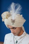 Shop_Philocaly_Off White Silk Embroidery, Beads, Feathers Daneer Houndstooth Sherwani Set 