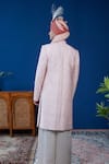 Shop_Philocaly_Pink Embroidery, Stones Zaroon Diamond Pattern Sherwani Set  _Online_at_Aza_Fashions