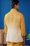 Shop_Philocaly_Mustard Silk, Cotton Embroidery Basant Ombre Bundi And Kurta _at_Aza_Fashions