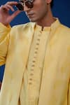 Shop_Philocaly_Yellow Cotton, Silk Embroidery Chayan Tonal Floral Open Bundi _Online_at_Aza_Fashions