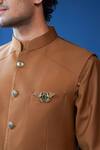 Shop_Philocaly_Brown Wool Taruvar Pick-stitch Yoke Bundi And Kurta _Online_at_Aza_Fashions