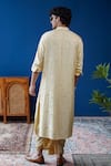 Shop_Philocaly_Yellow Silk Embroidery Sant Kurta With Cuffed Sleeves _at_Aza_Fashions