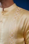 Shop_Philocaly_Gold Linen, Satin Embroidery Pitambari Tonal Diamond Kurta _Online_at_Aza_Fashions