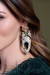 Shop_Joules By Radhika_Gold Plated Stones, Crystals Fierce Dusk Drop Earrings _at_Aza_Fashions